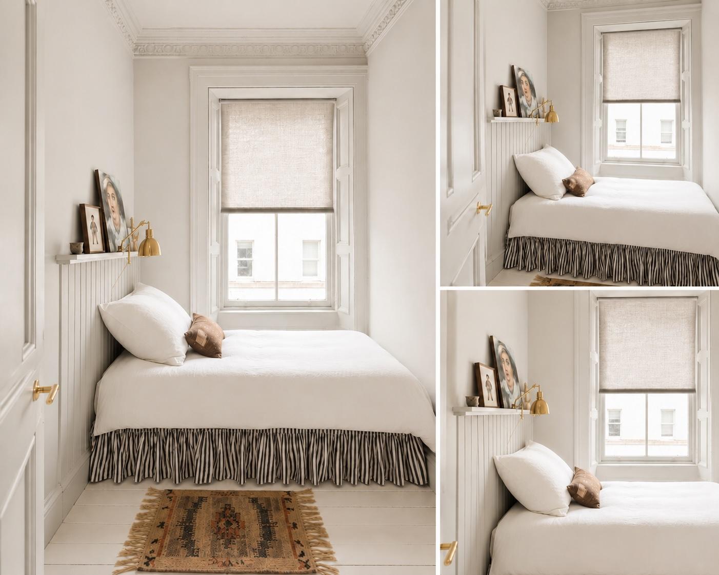 Charming sunlit single bedroom with boutique styling and cozy details